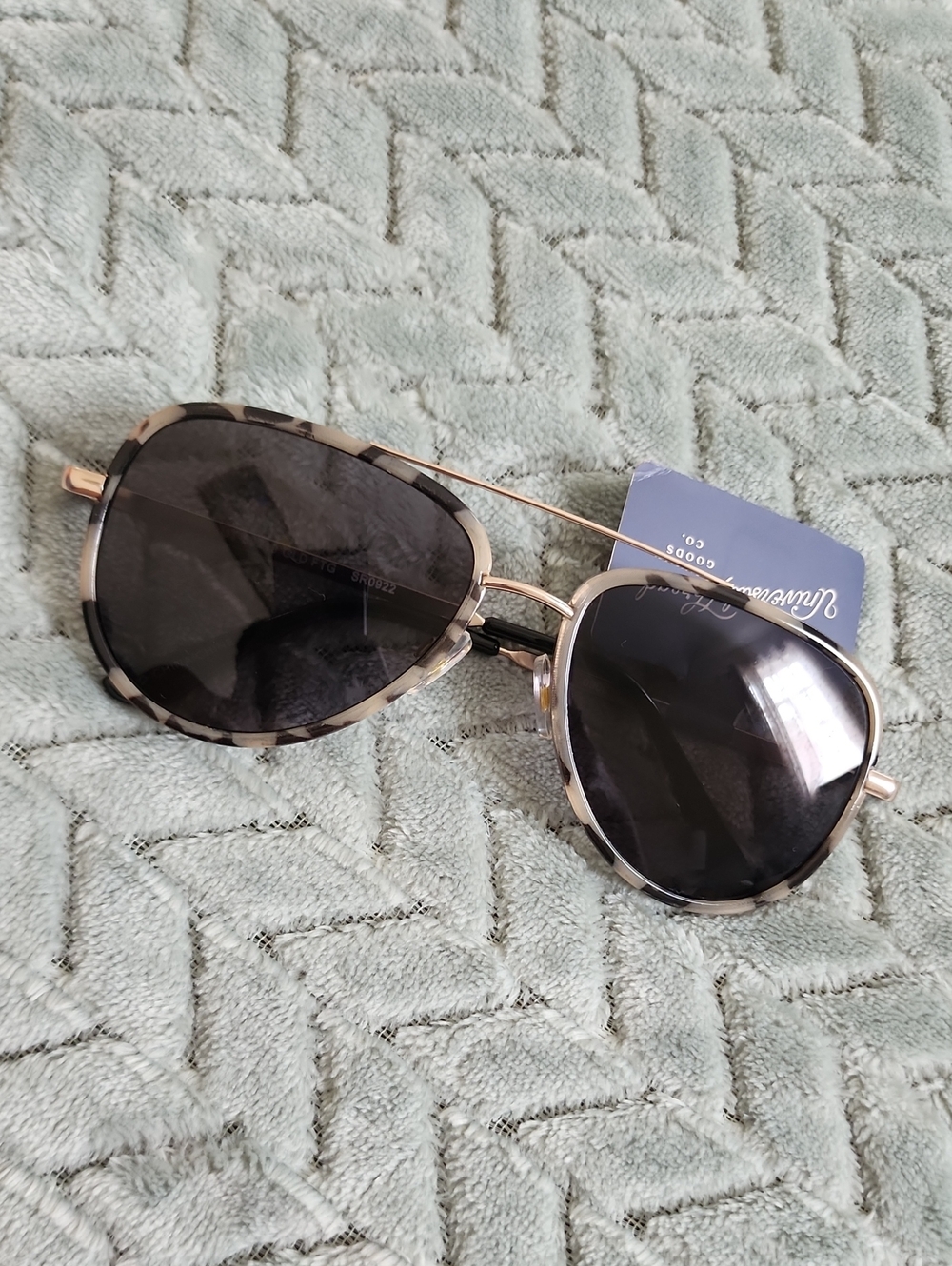 Tortoiseshell Fun Aviator Sunglasses with Black Lenses